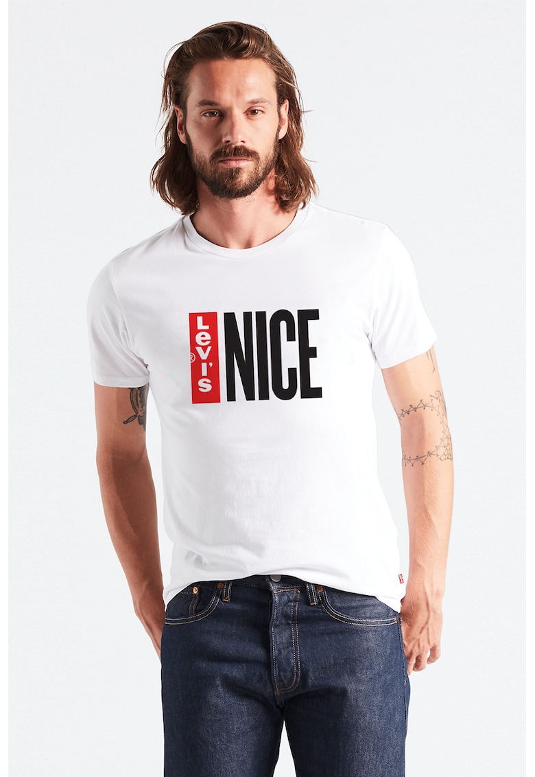 Tricou cu imprimeu text si logo