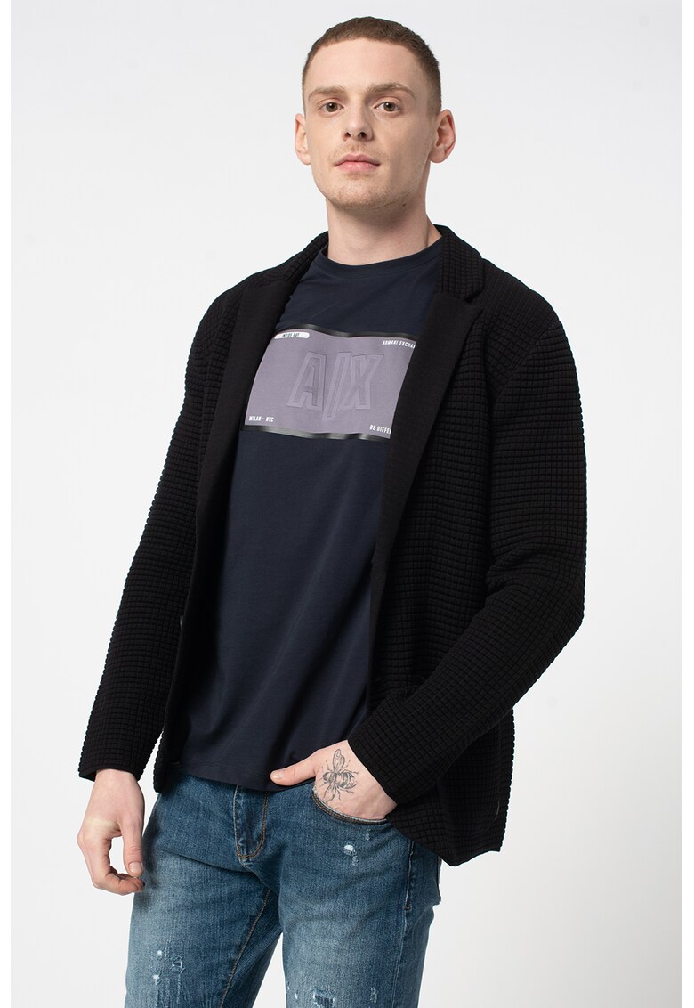 Cardigan cu nasturi si aspect texturat