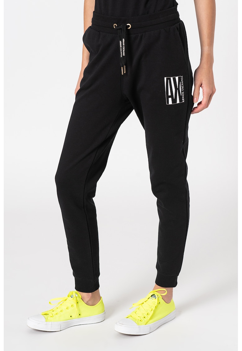 Pantaloni sport conici cu snur in talie