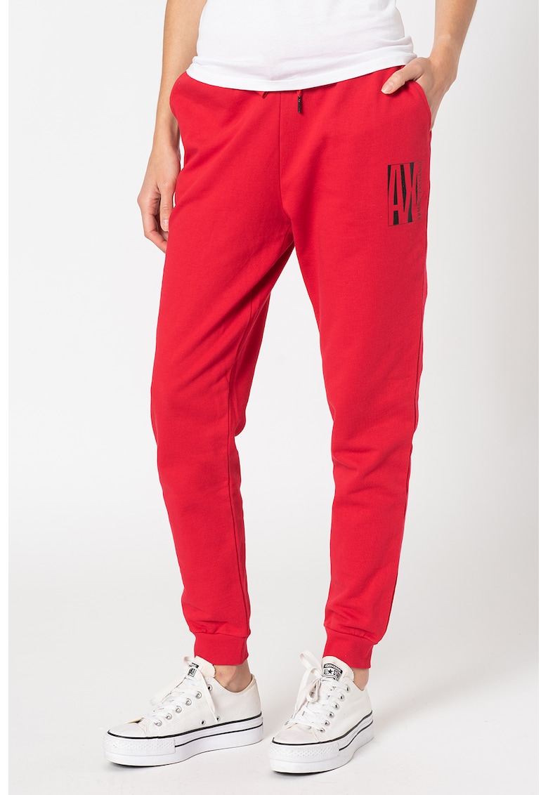 Pantaloni sport conici cu snur in talie