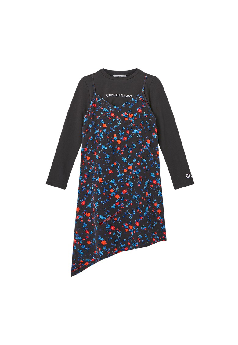 Rochie asimetrica cu model 2in1