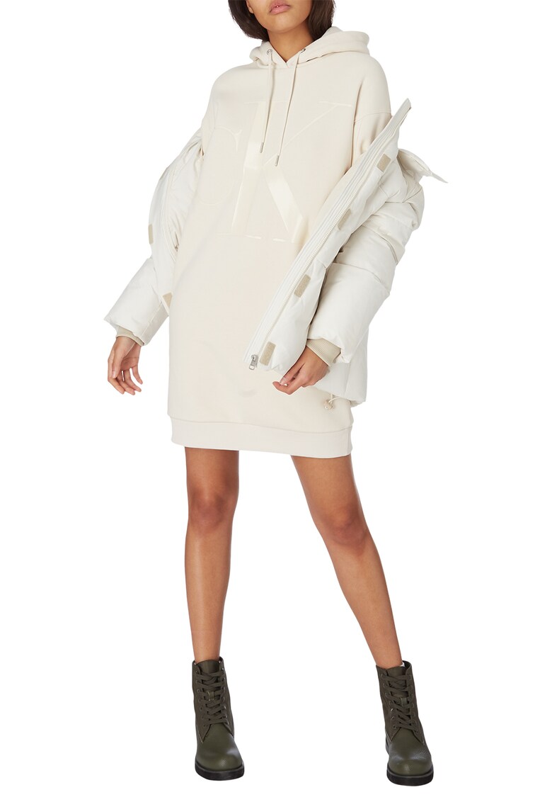 Rochie tip hanorac din amestec de bumbac organic - cu logo supradimensionat