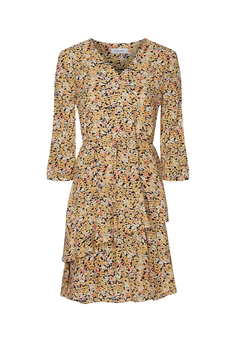 Rochie mini evazata cu model floral