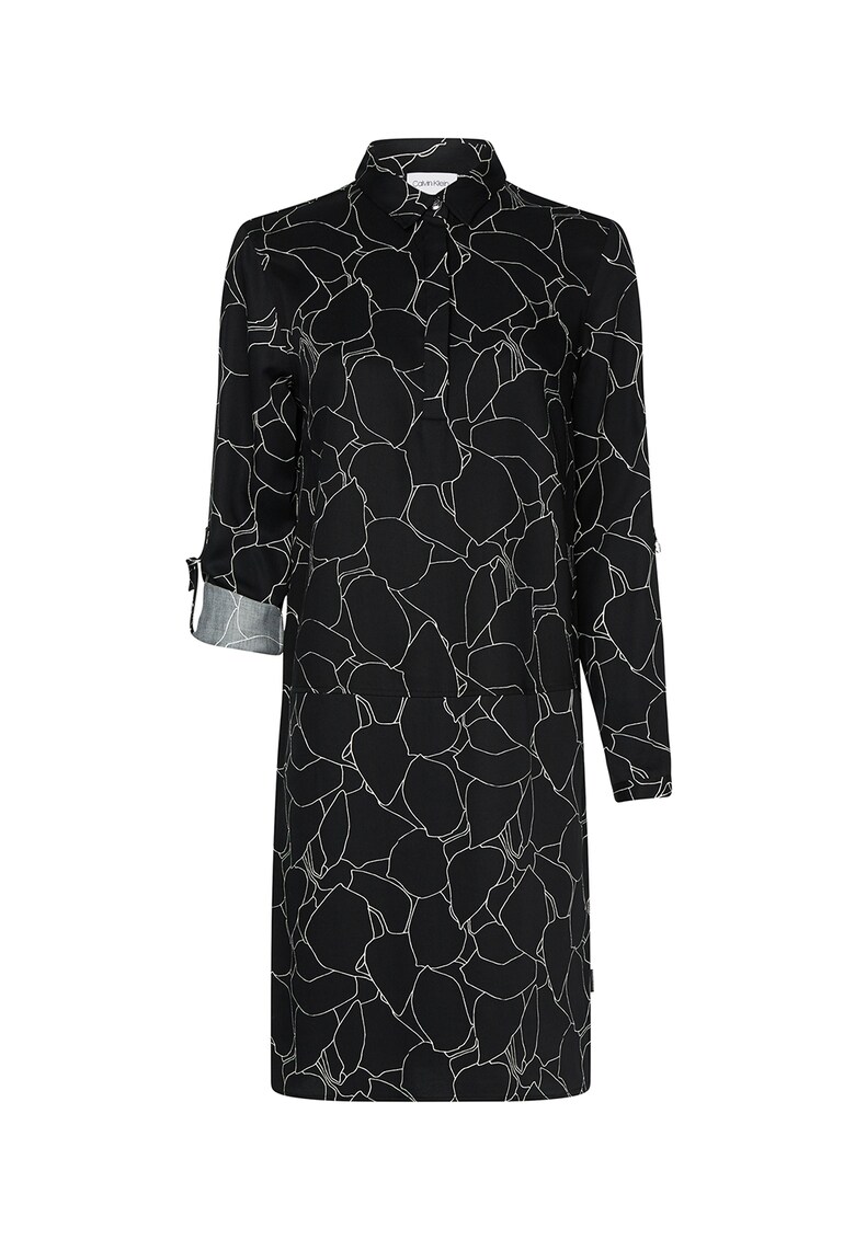 Rochie dreapta din lyocell - cu model abstract