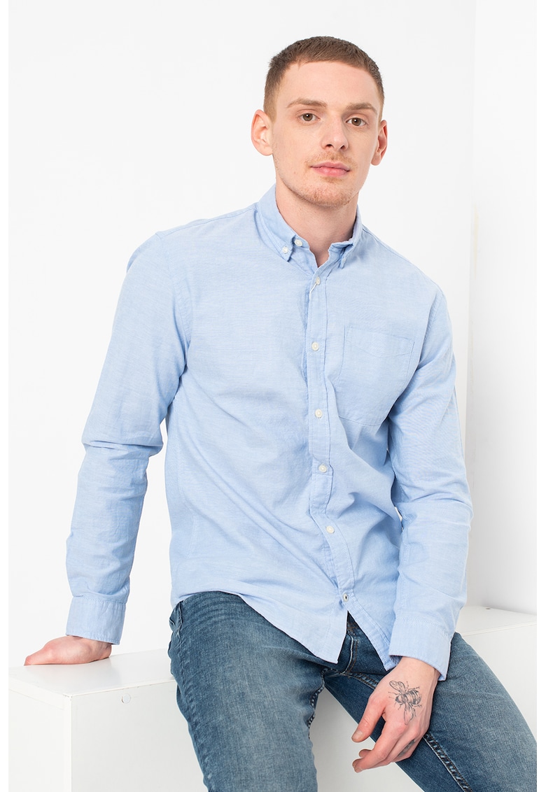 Camasa slim fit de bumbac - Albastru lavanda