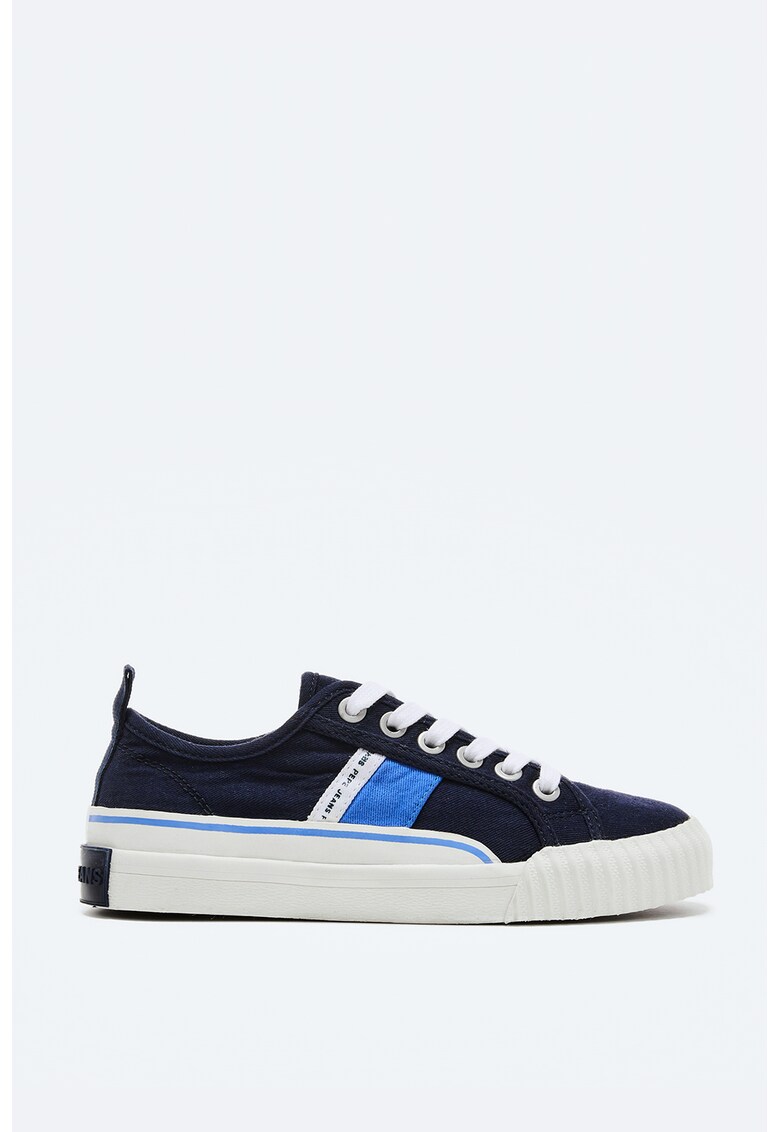 Pantofi sport din denim cu sireturi contrastante