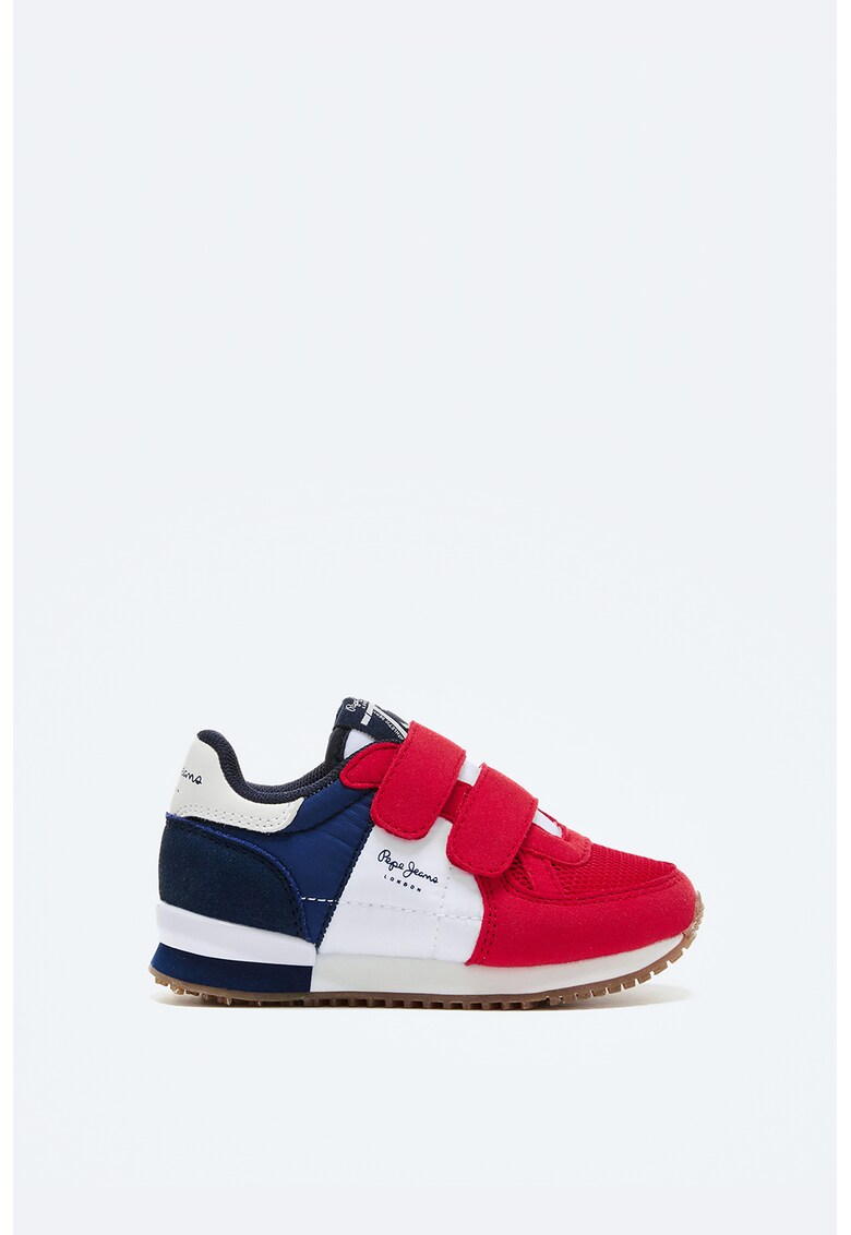 Pantofi sport cu inchidere velcro si model colorblock