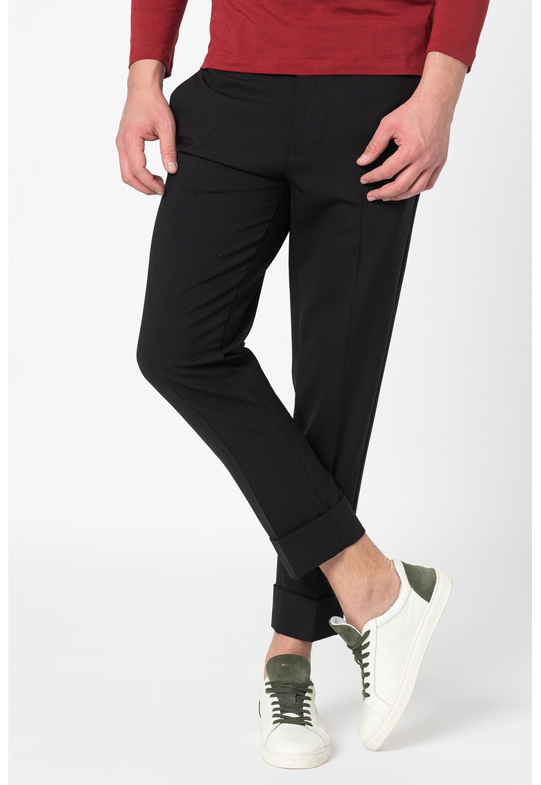 Pantaloni slim fit din amestec de lana