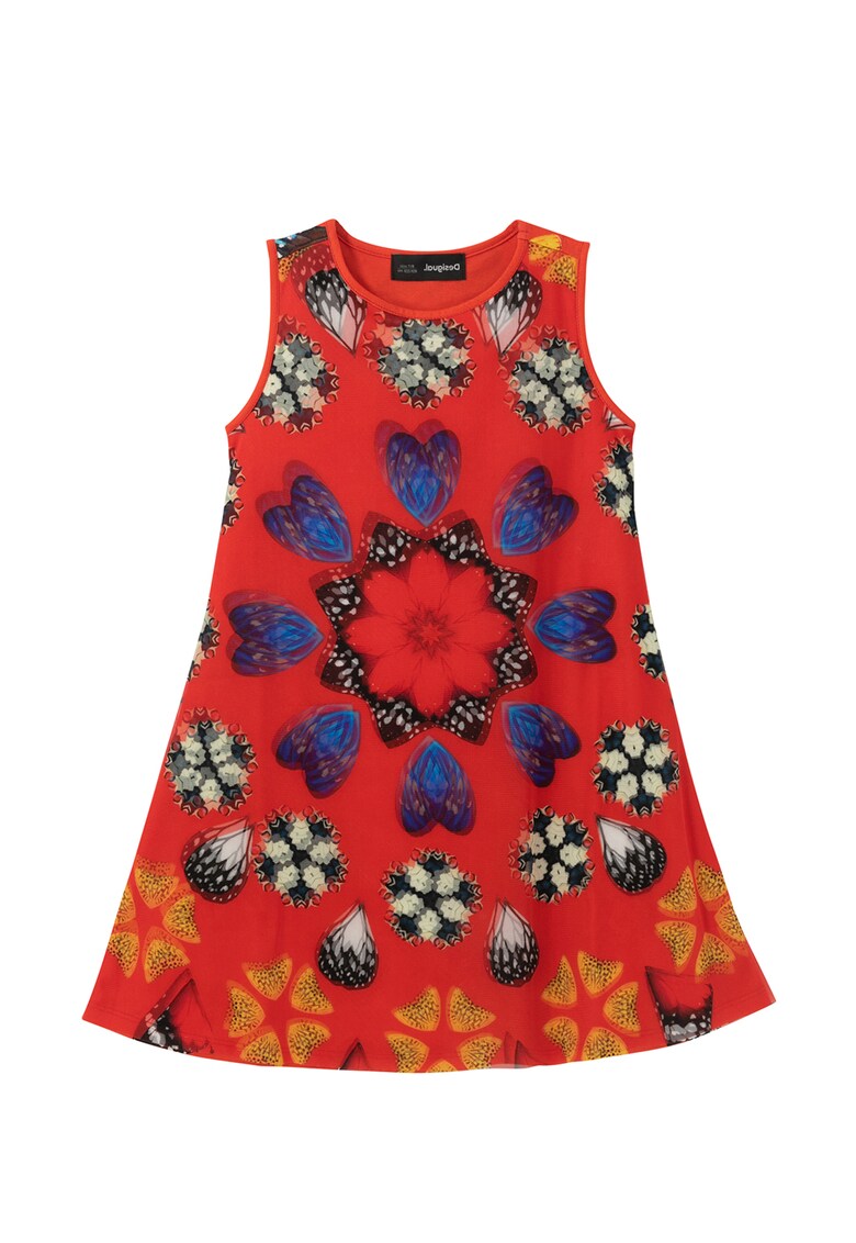 Rochie cu croiala in A si imprimeu grafic