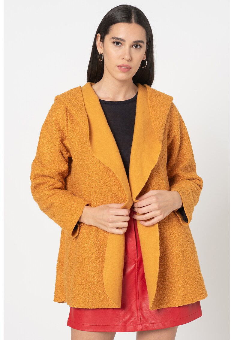 Cardigan din teddy cu gluga