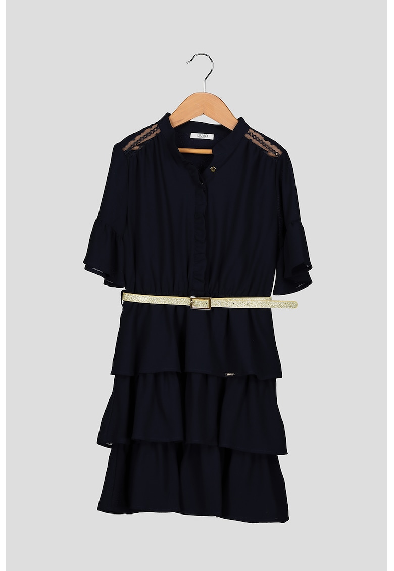 Rochie stratificata cu insertii de dantela