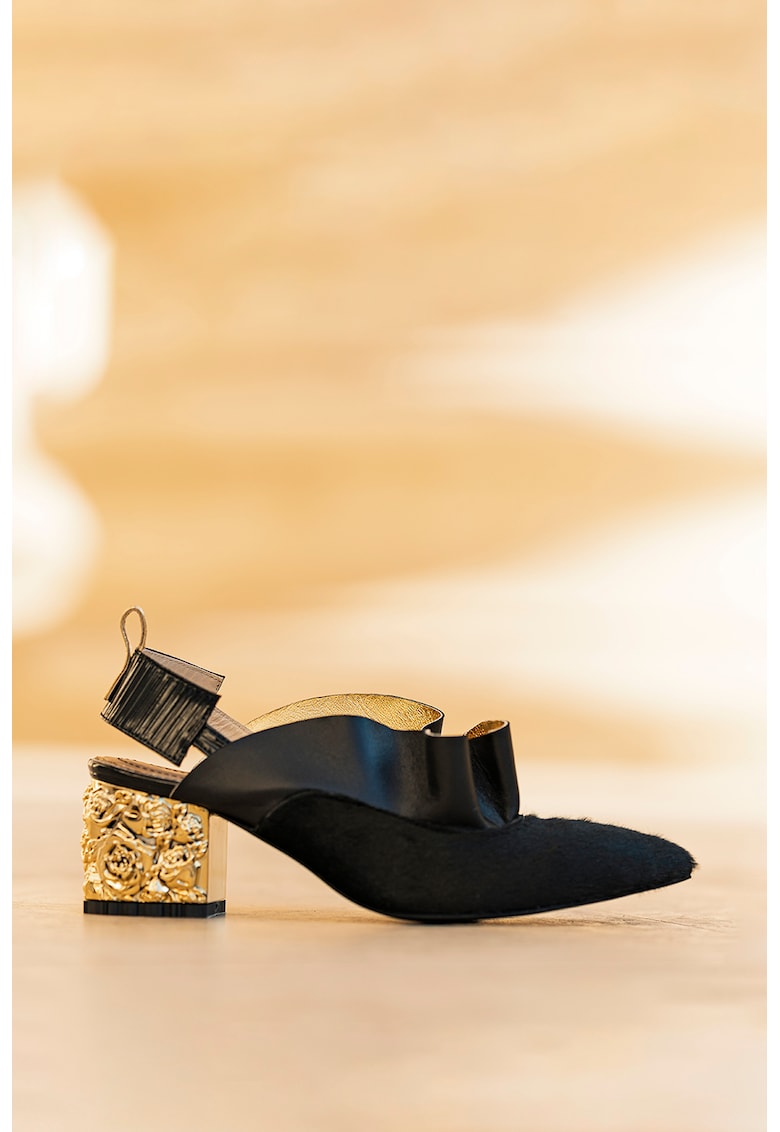 Pantofi de piele cu toc masiv Divine 2022 ❤️ Pret Super fashiondays imagine noua 2022