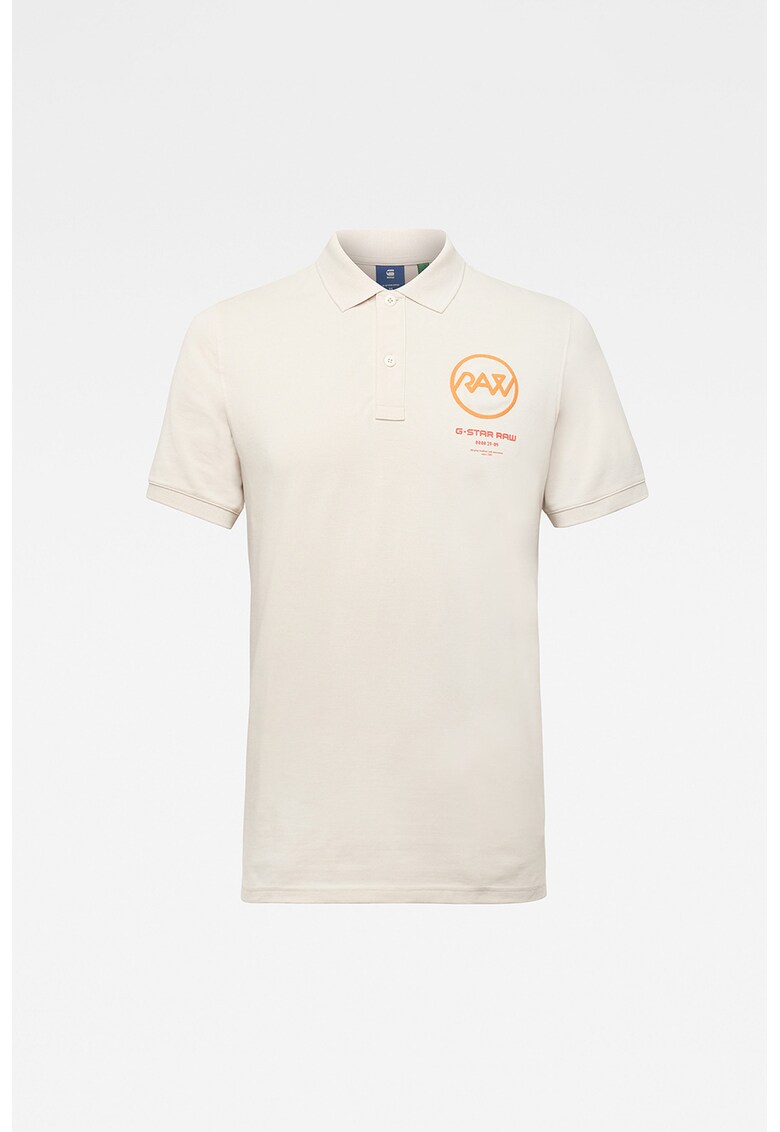 Tricou polo din amestec de bumbac organic cu logo