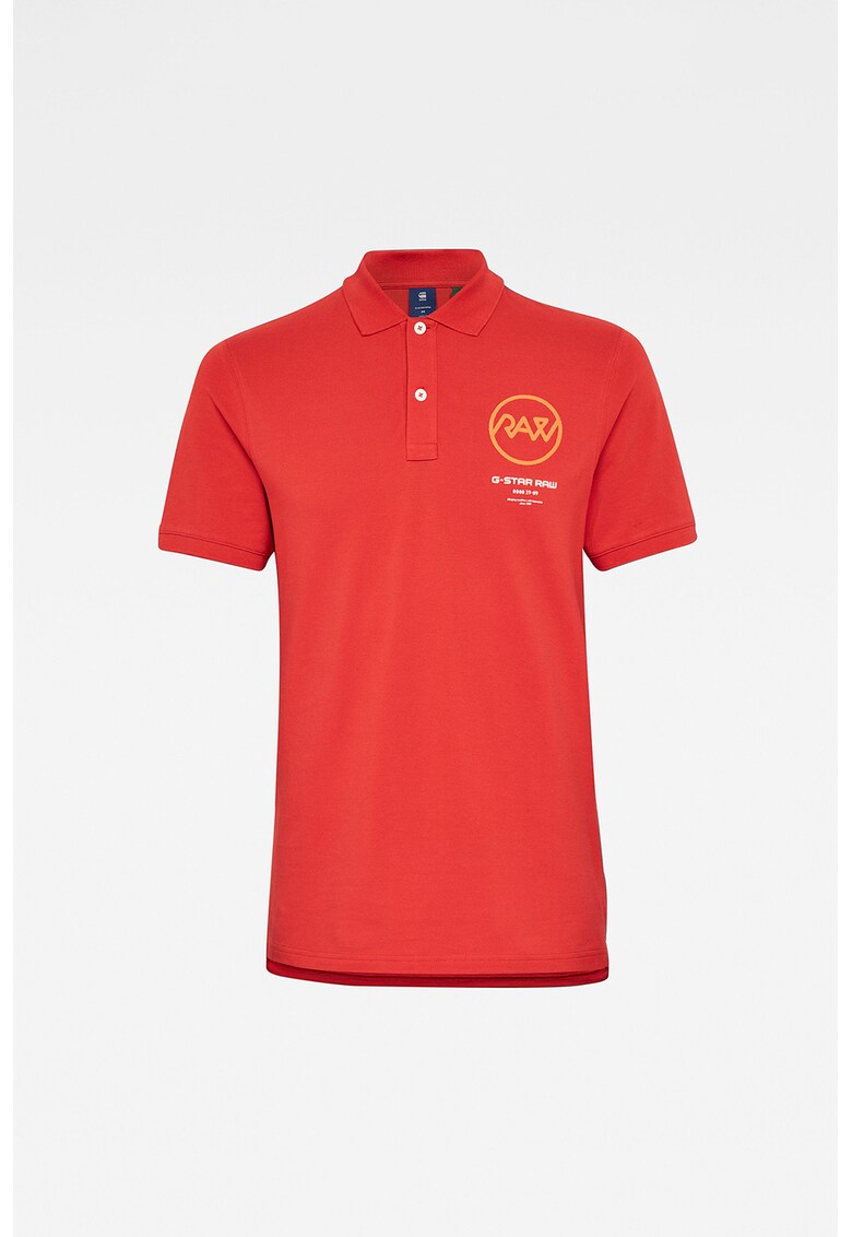 Tricou polo din amestec de bumbac organic cu logo