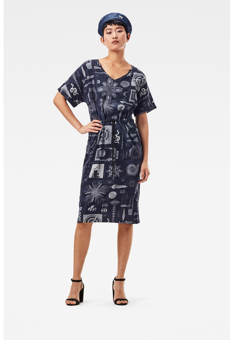 Rochie midi din bumbac organic cu imprimeu