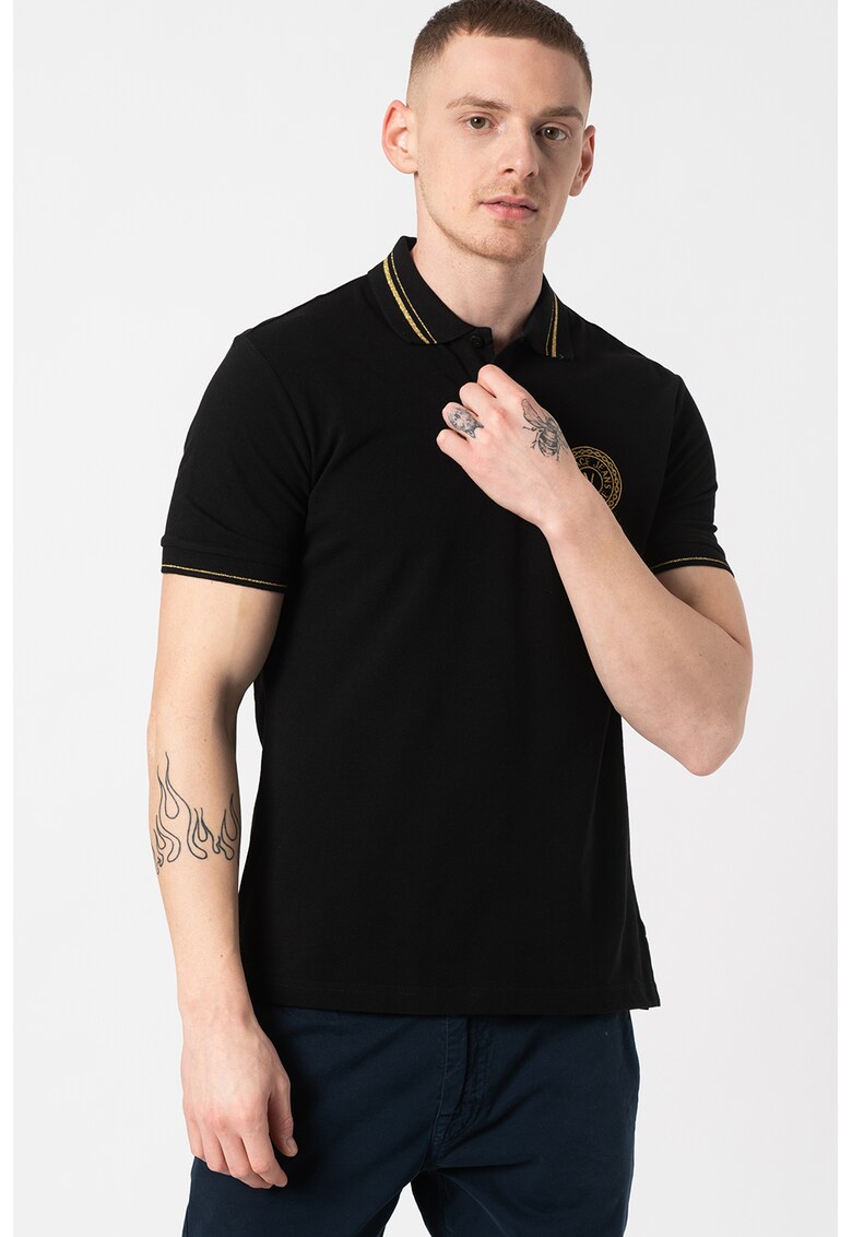 Tricou polo slim fit cu logo brodat Plain