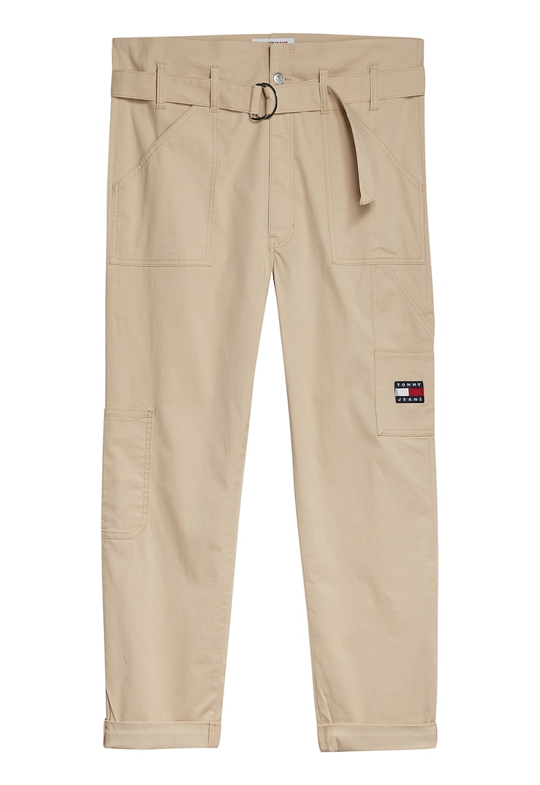 Pantaloni cargo din amestec de bumbac organic cu o curea cu inel D