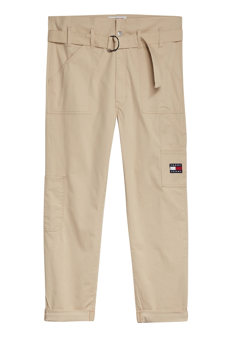 Tommy Jeans Pantaloni cargo din amestec de bumbac organic cu o curea cu inel d