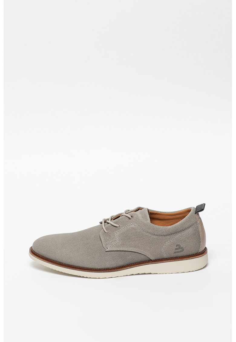 Pantofi casual din piele intoarsa si piele