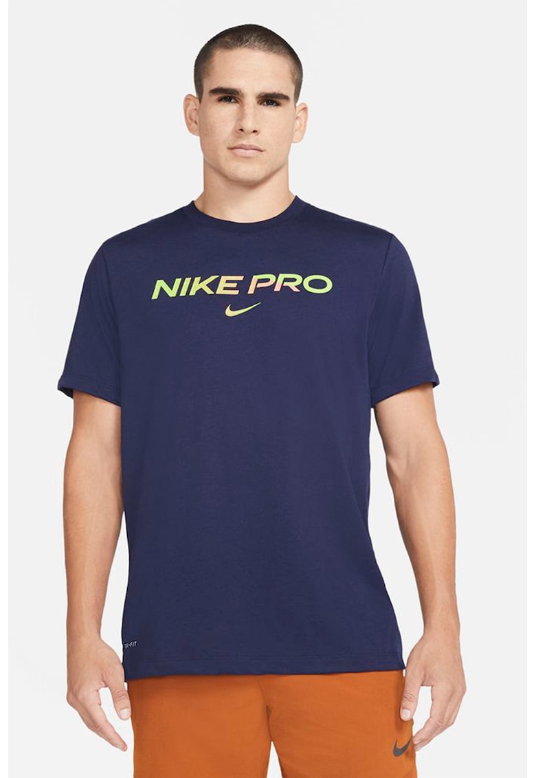 Tricou cu tehnologie Dri-Fit si imprimeu logo - pentru fitness Pro imagine