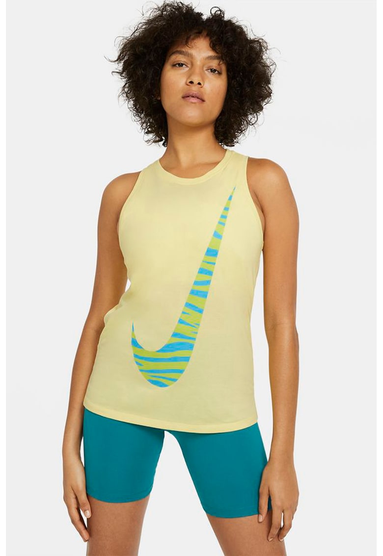 Top cu imprimeu logo si tehnologie Dri Fit pentru fitness