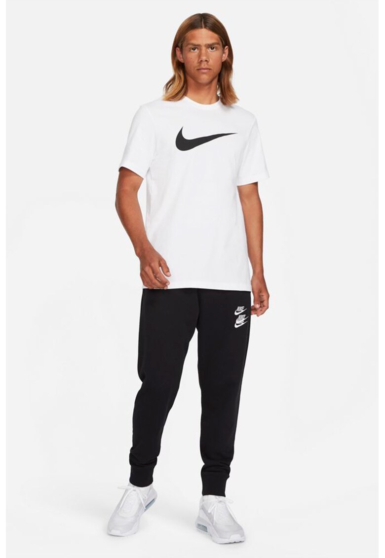 Tricou cu decolteu la baza gatului si logo supradimensionat Swoosh