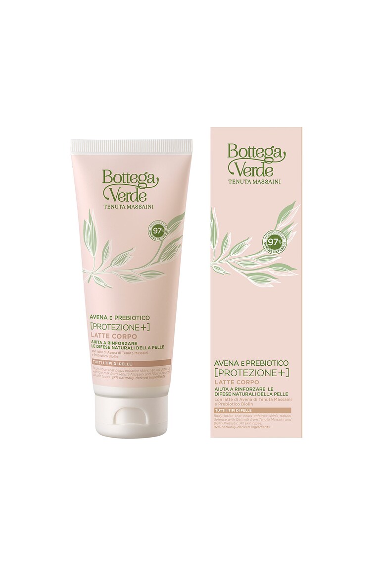 Lapte pentru Corp Calmante - Cu Lapte de Ovaz de la Domeniul Massini si Biolin Prebiotic - Avena e Prebiotico - Hidratare Intensiva si Protectie - Imbogatit cu Ingrediente Naturale pentru Piele Normala - Ofera Confort si Revitalizare - 200 ml