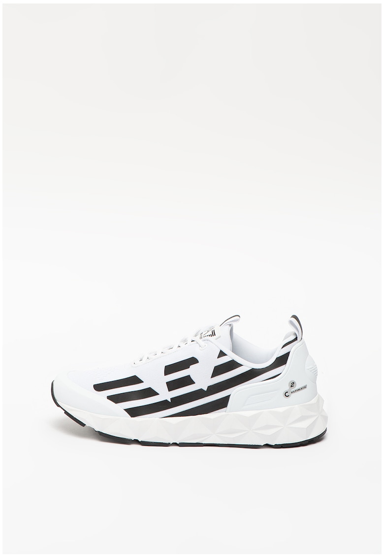 EA7 Pantofi sport unisex de material textil cu aplicatie logo