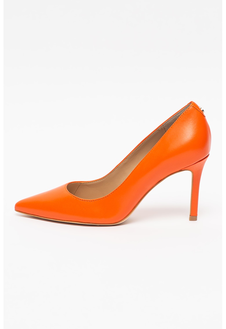 Pantofi stiletto de piele cu varf ascutit