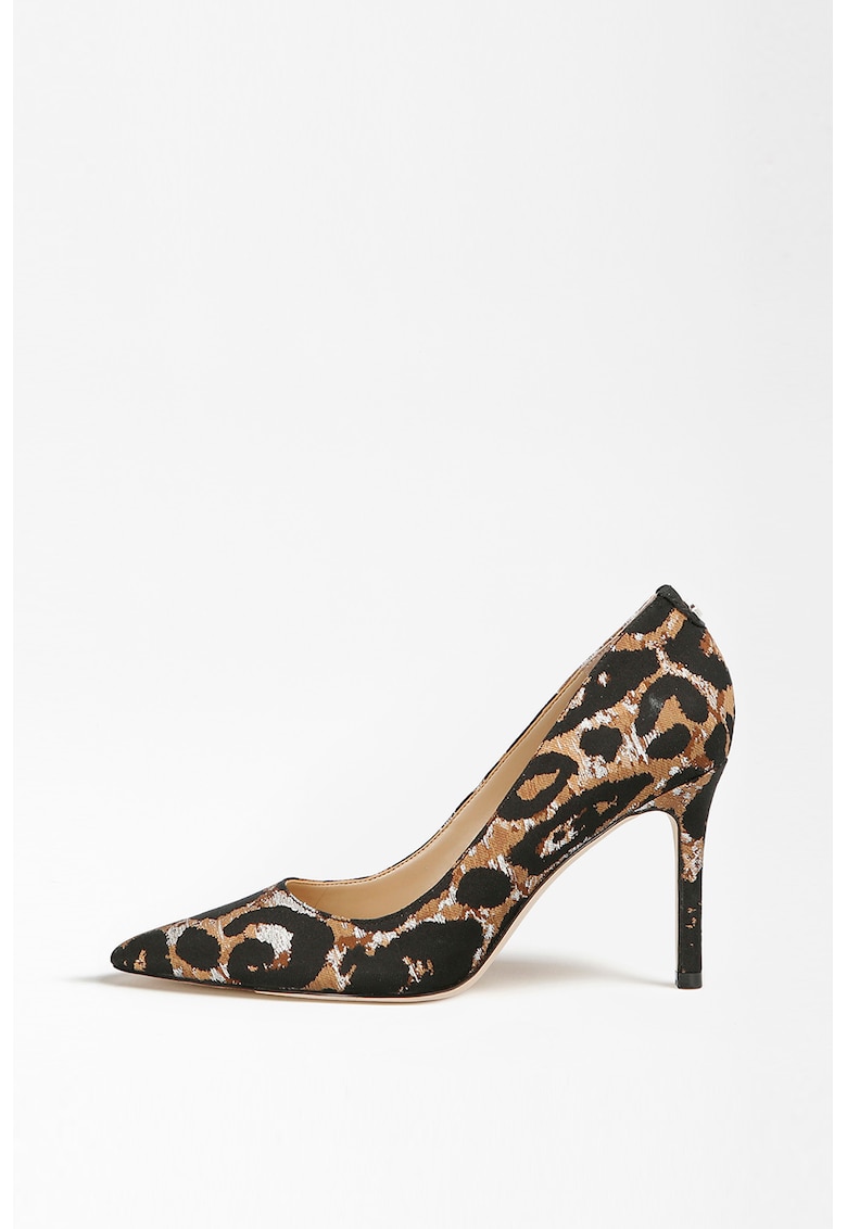 Pantofi cu varf ascutit si model leopard
