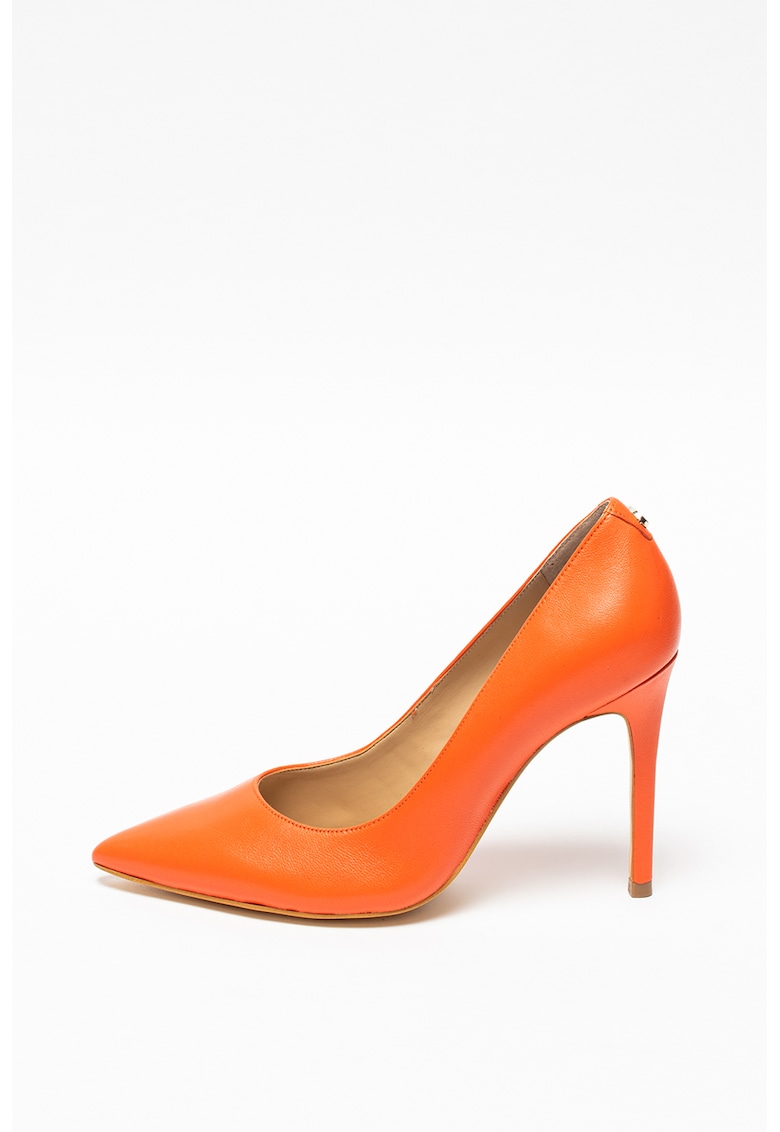 Pantofi stiletto de piele cu logo