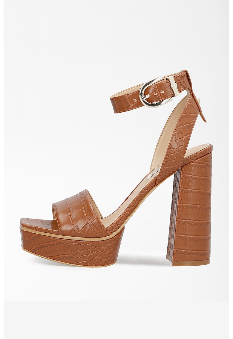 Sandale de piele ecologica cu toc inalt si masiv fashiondays.ro imagine noua gjx.ro