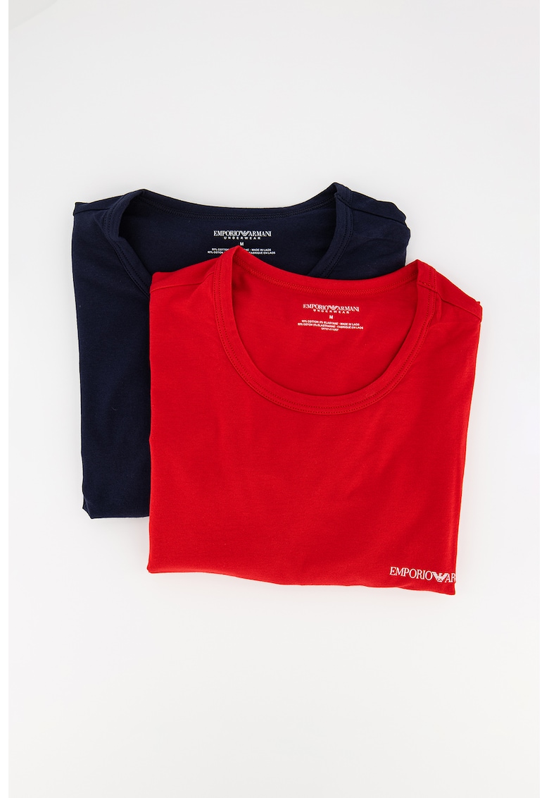 Set de tricouri de casa cu decolteu la baza gatului – 2 piese Emporio Armani Underwear imagine 2022