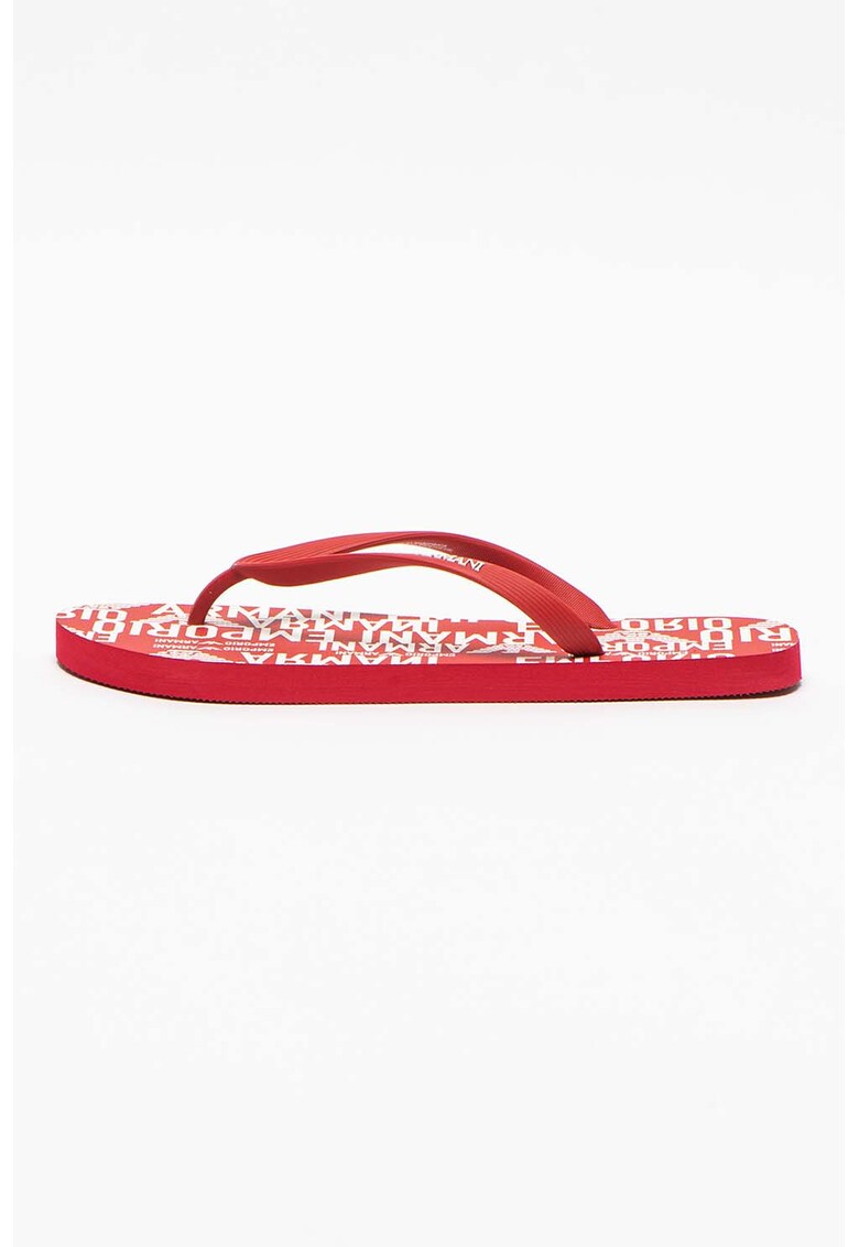 Papuci flip-flop cu imprimeu logo pe talpa
