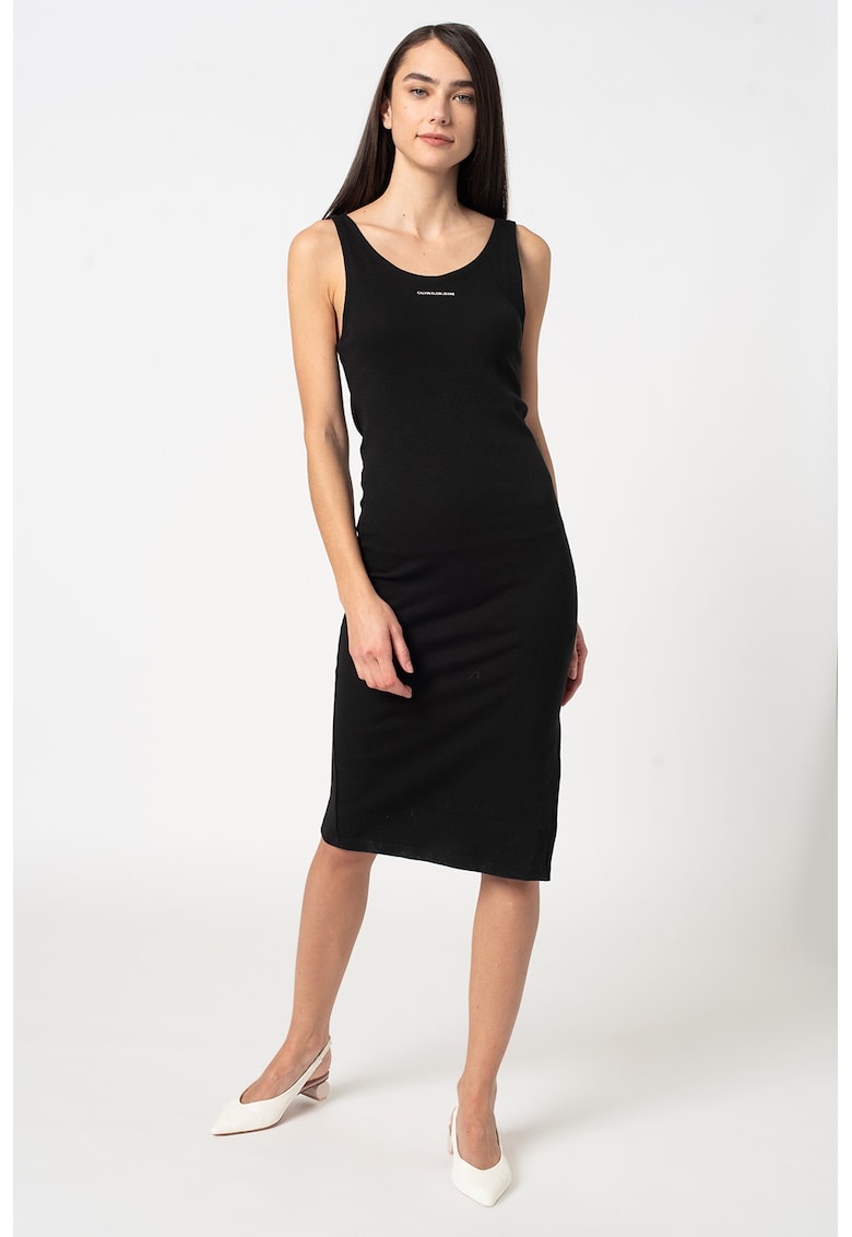 Rochie midi din amestec de bumbac organic