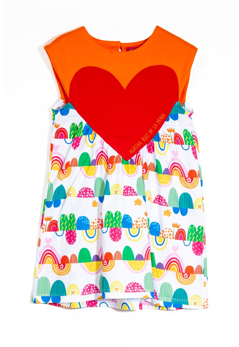 Rochie cu croiala in A si model colorblock