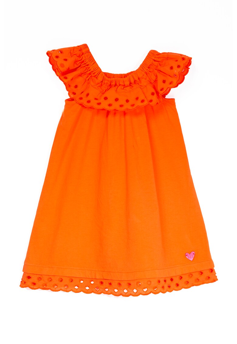 Rochie de bumbac cu broderie Sangallo