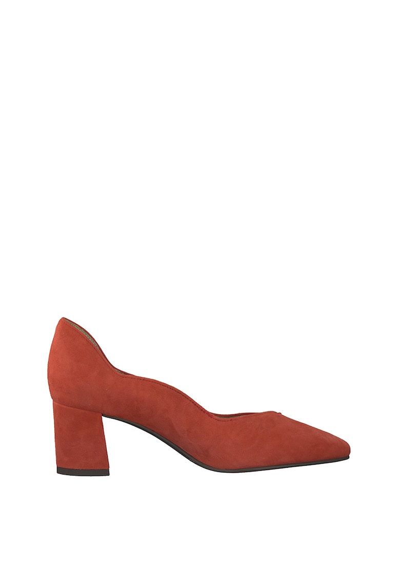 Pantofi de piele intoarsa cu toc masiv