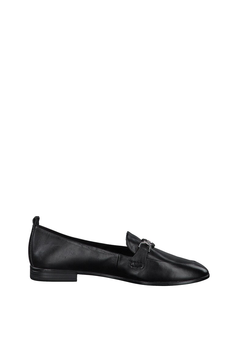 Pantofi loafer de piele cu decoratie metalica