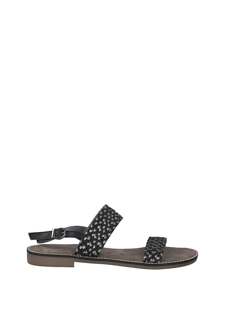 Sandale de piele cu aspect impletit