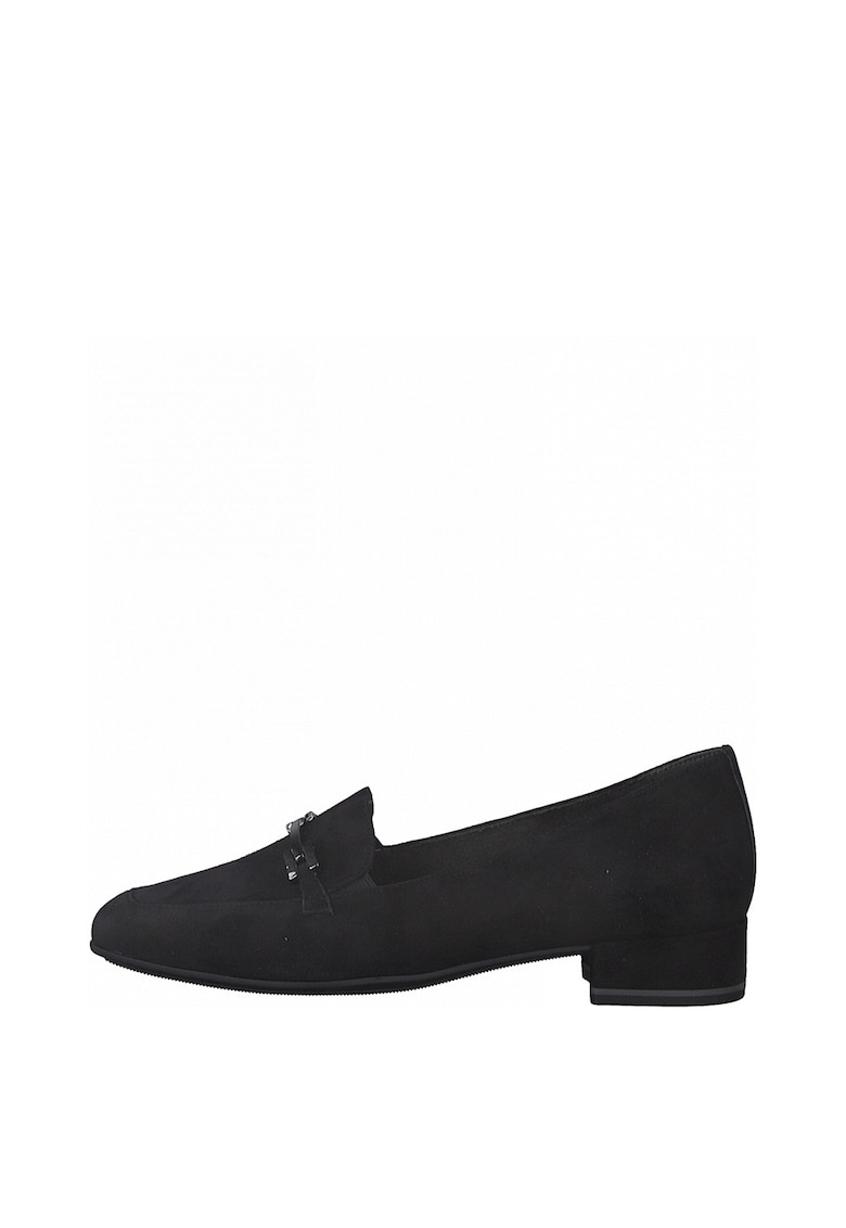Pantofi de piele nabuc cu toc masiv