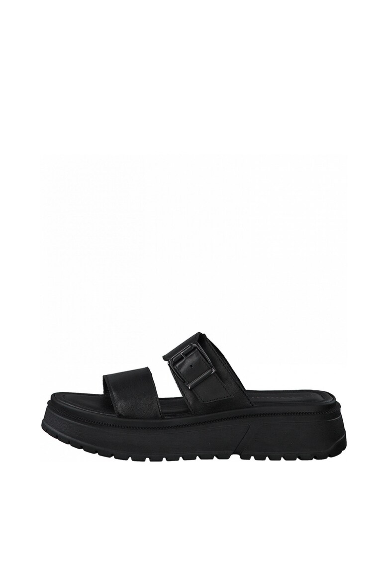 Papuci flatform de piele