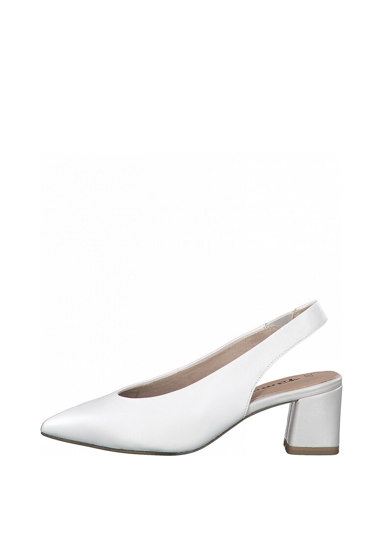 Pantofi slingback de piele cu varf ascutit
