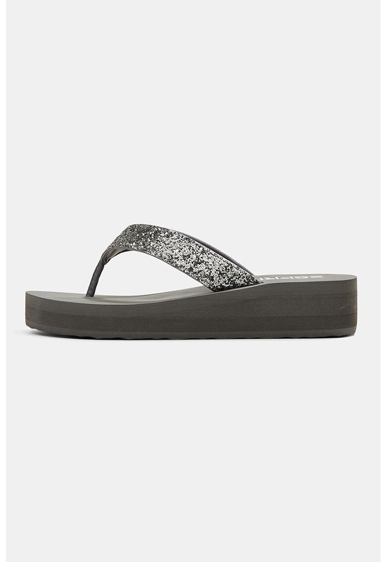 Papuci flip-flop wedge stralucitori Ellie
