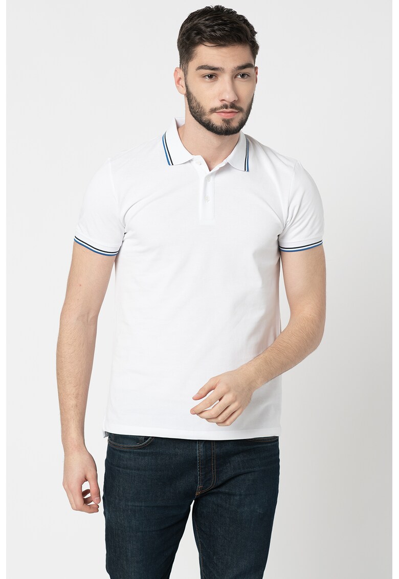 Tricou slim fit polo din bumbac organic