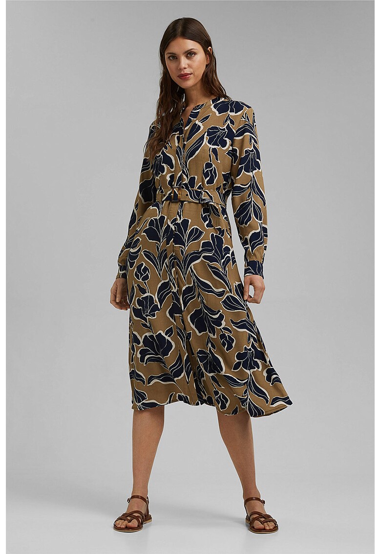 Rochie-camasa midi cu model floral