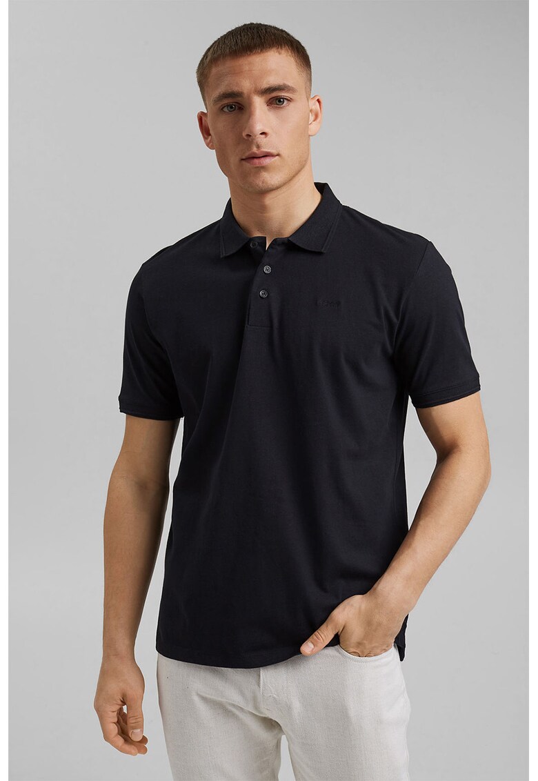 Tricou polo slim fit din amestec de in si bumbac organic