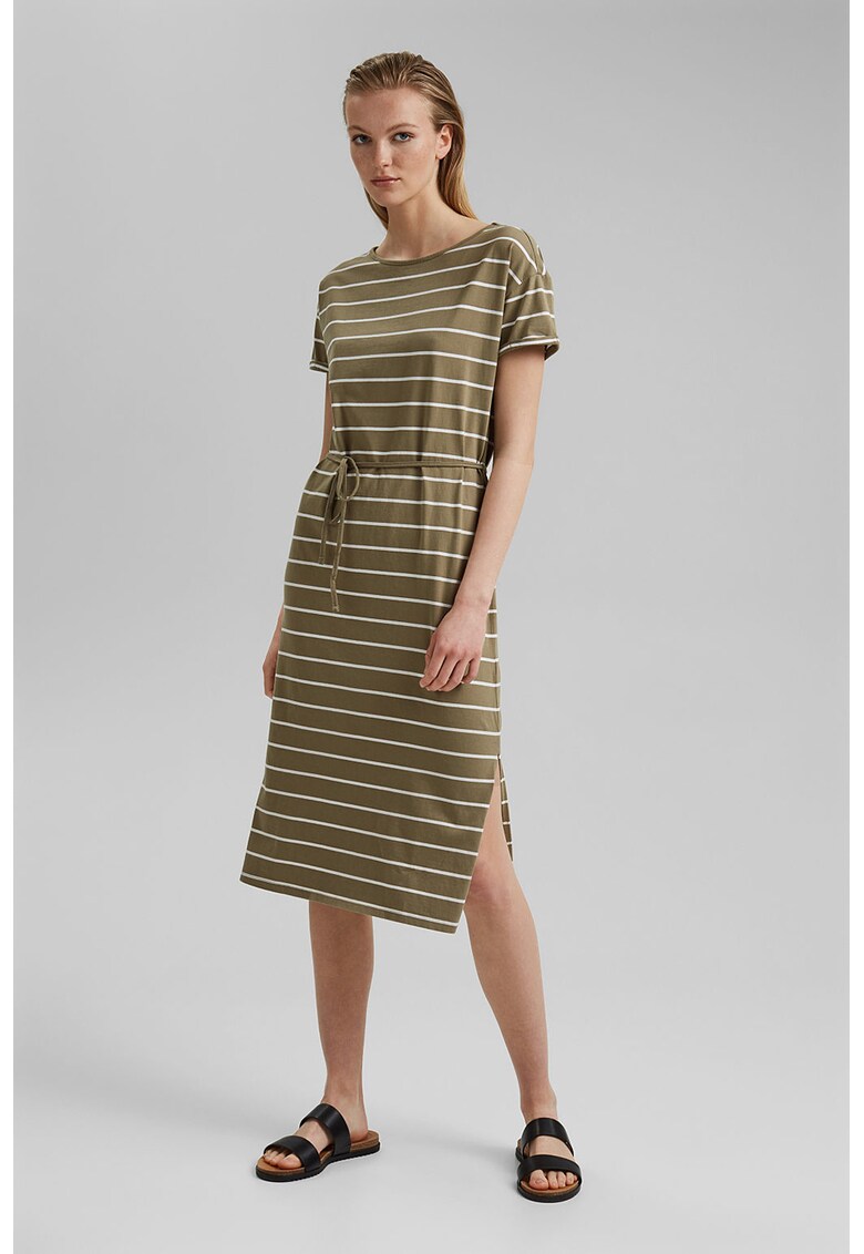 Rochie midi in dungi de bumbac organic