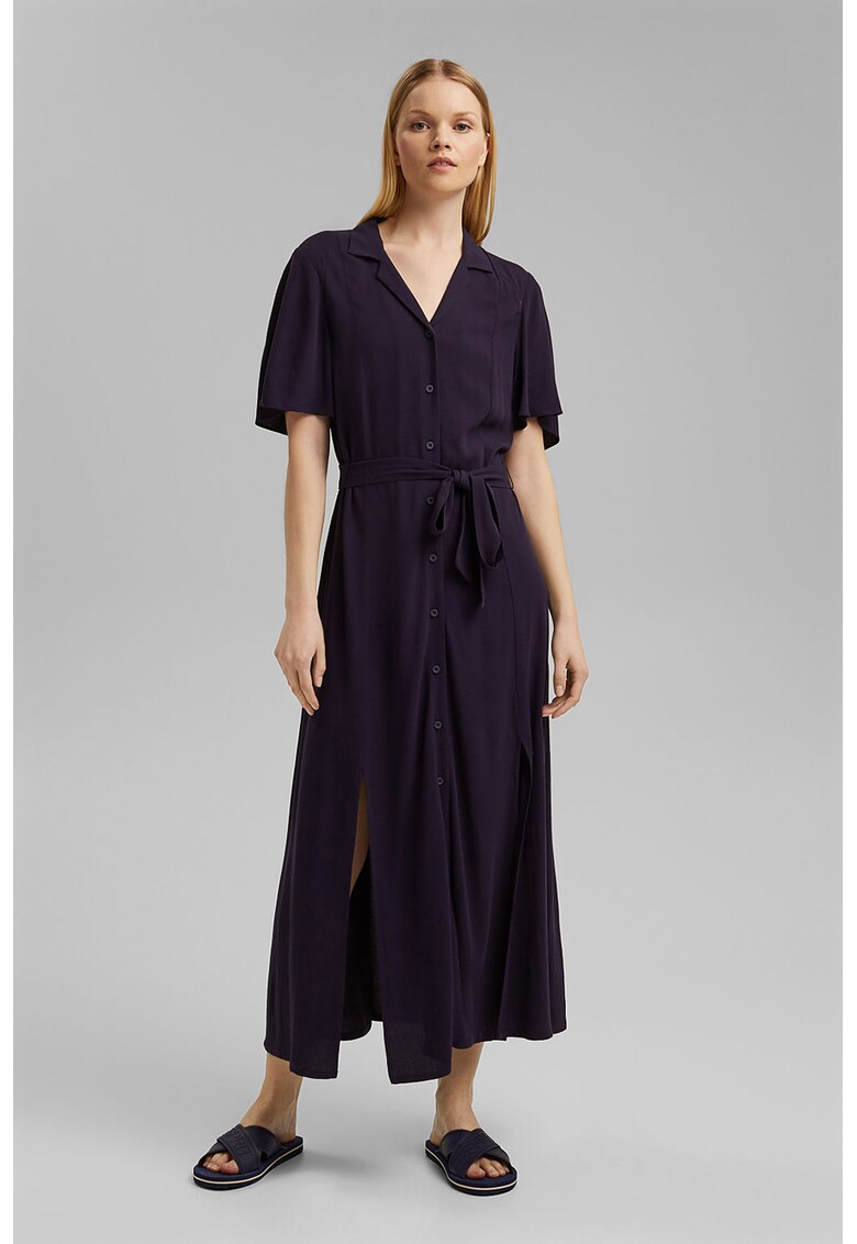 Rochie-camasa evazata cu slituri laterale