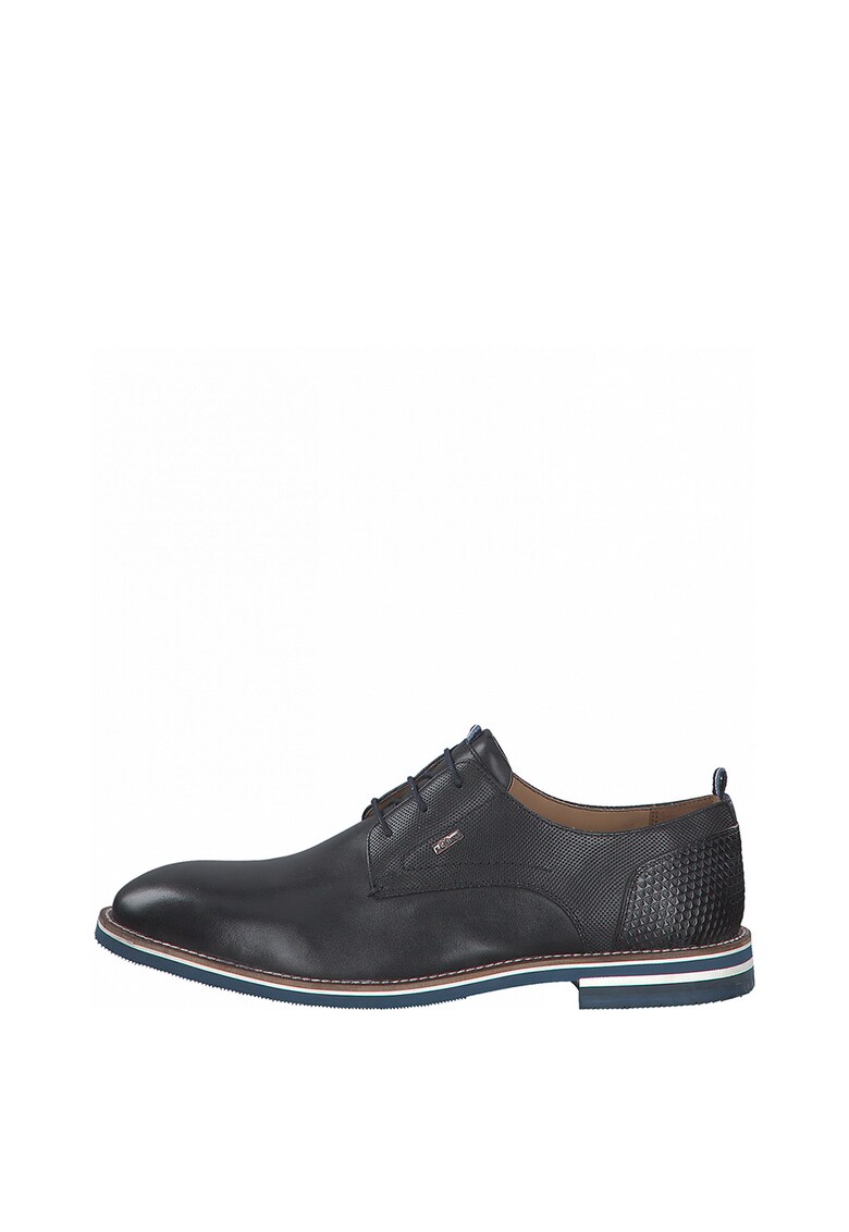 Pantofi de piele cu talpa contrastanta